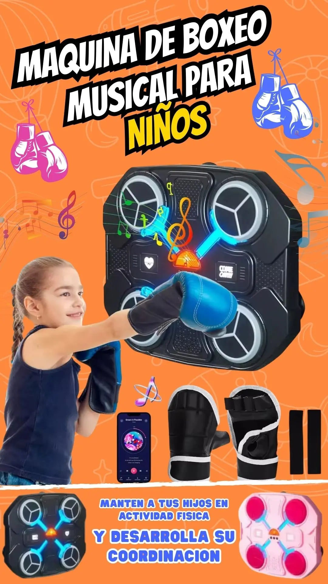 MÁQUINA DE BOXEO INTELIGENTE SMART BOXING + GUANTES